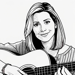 image of Phoebe with a guitar